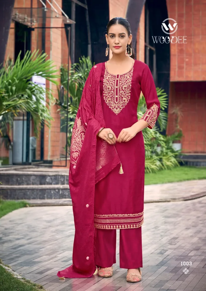 Veda Vol 2 By Woodee Viscose Gadhwal Kurti With Bottom Dupatta